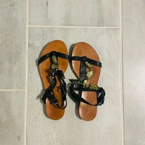 Preloved sandals all real leather made in Italy size 7.